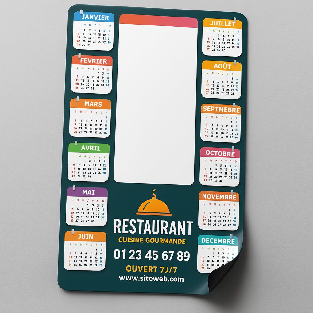 Calendrier magnétique effaçable à sec 47 Calendrier publicitaire magnet effaçable