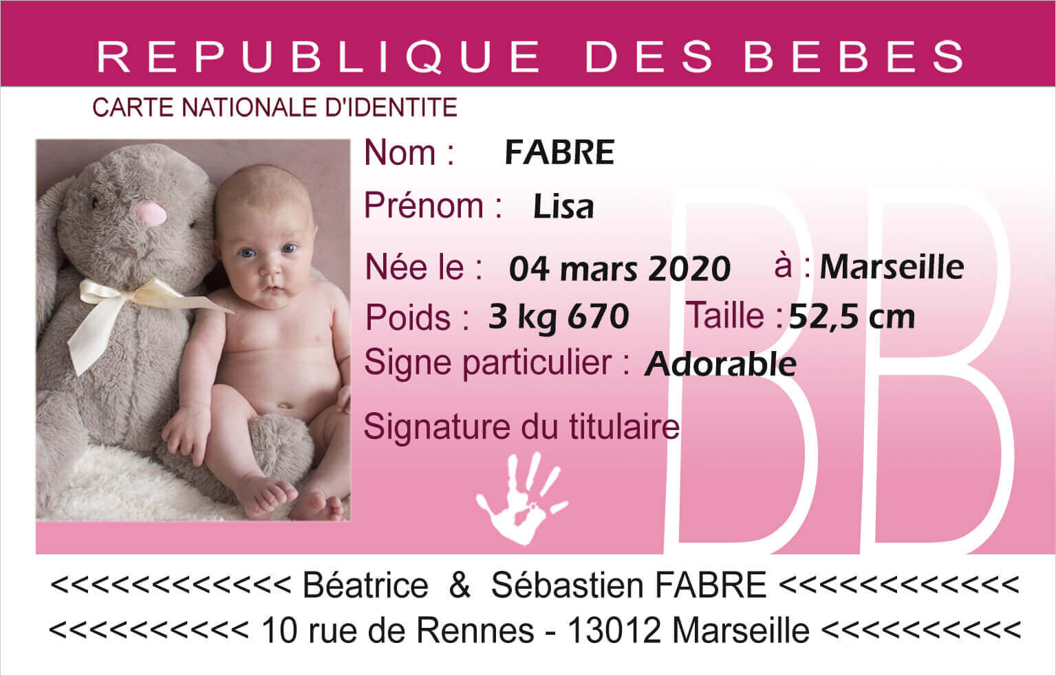 Faire-part magnet rectangulaire 51 Faire-part magnet rectangulaire – Image 6