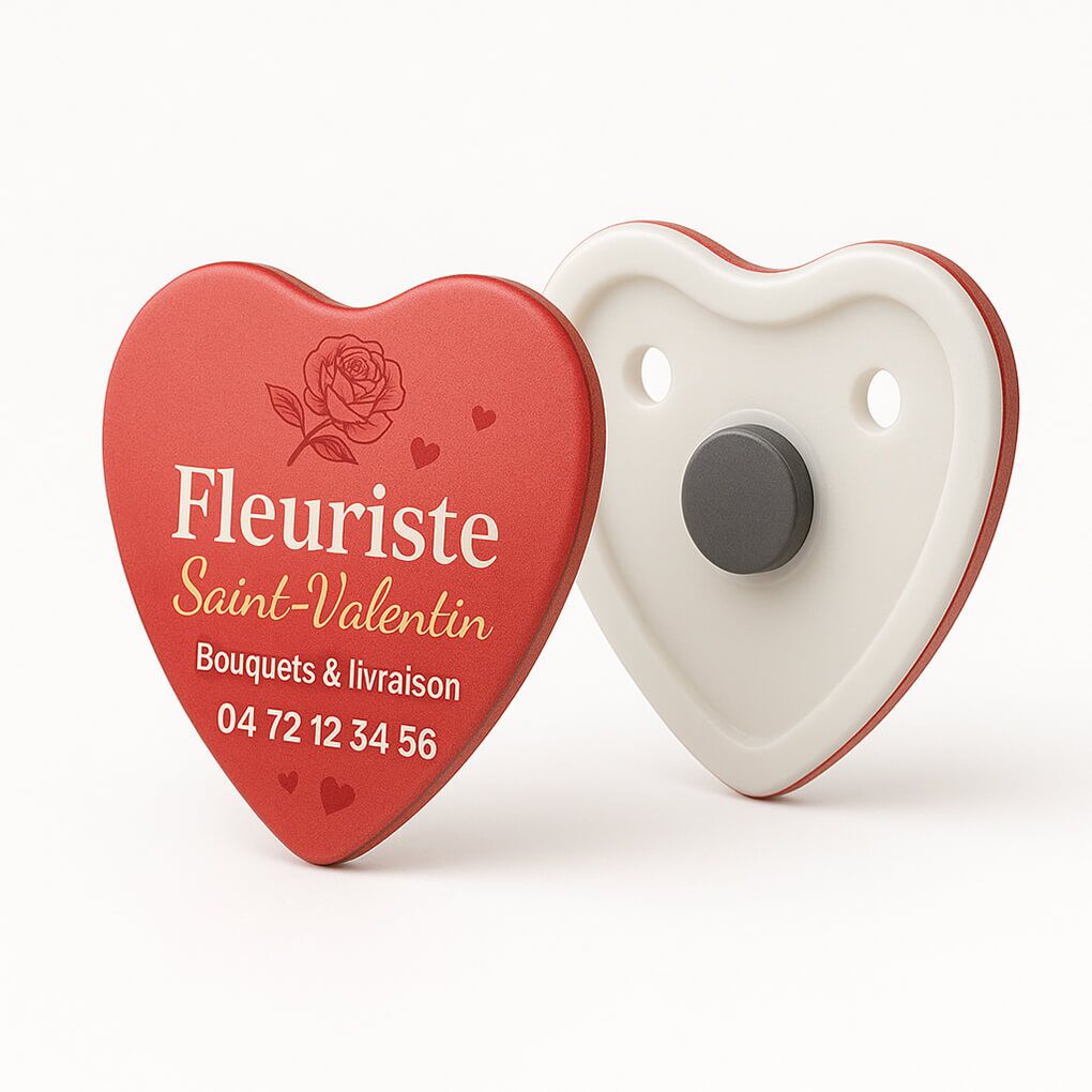 Magnet rigide coeur 5 x 5 cm 100 magnet cœur personnalisé 5x5cm