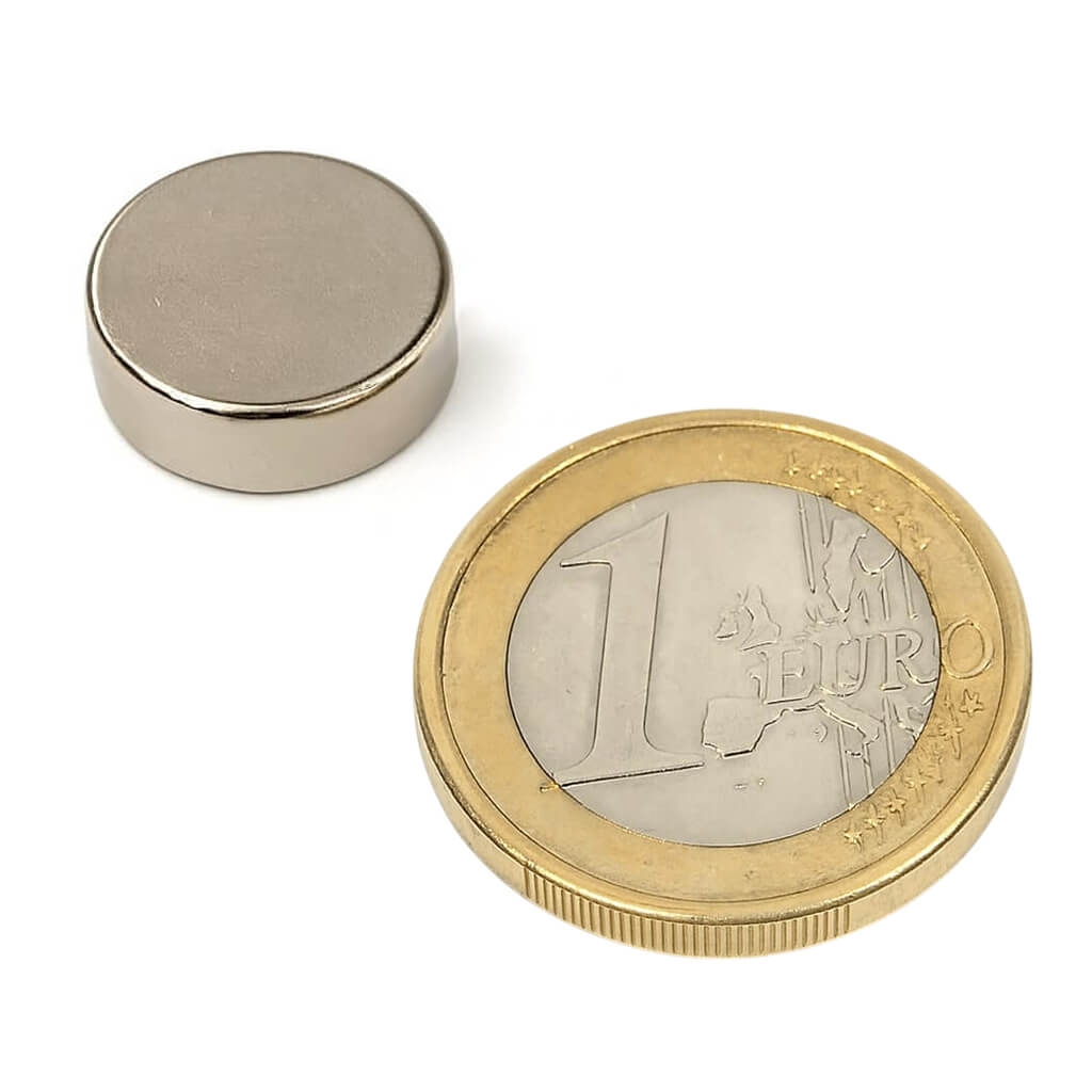 Aimant néodyme disque Ø15 x 5mm, puissance 4.5kg 46 Aimant néodyme disque Ø15 x 5mm, puissance 4.5kg