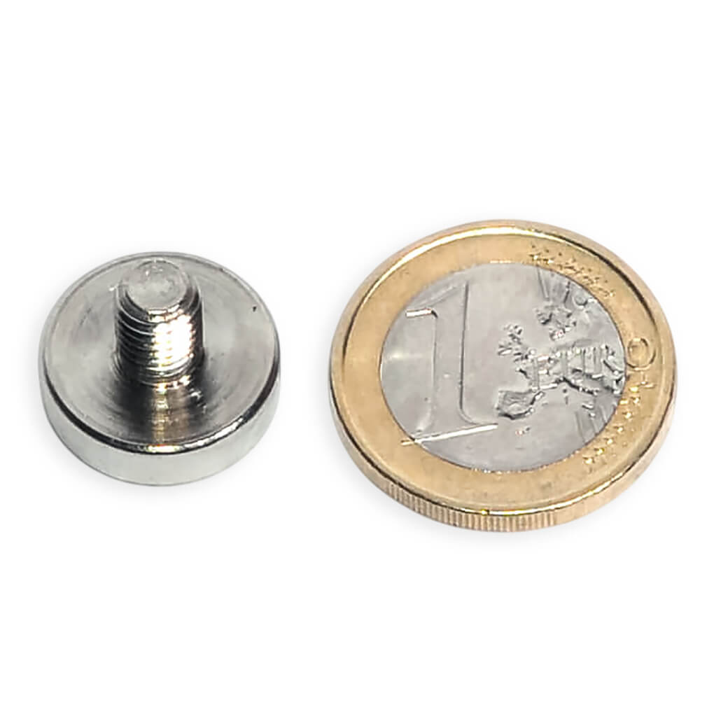 Aimant néodyme Ø 20mm avec tige filetée M4, puissance 12 kg 49 Aimant néodyme Ø 20mm avec tige filetée M4, puissance 12 kg – Image 4