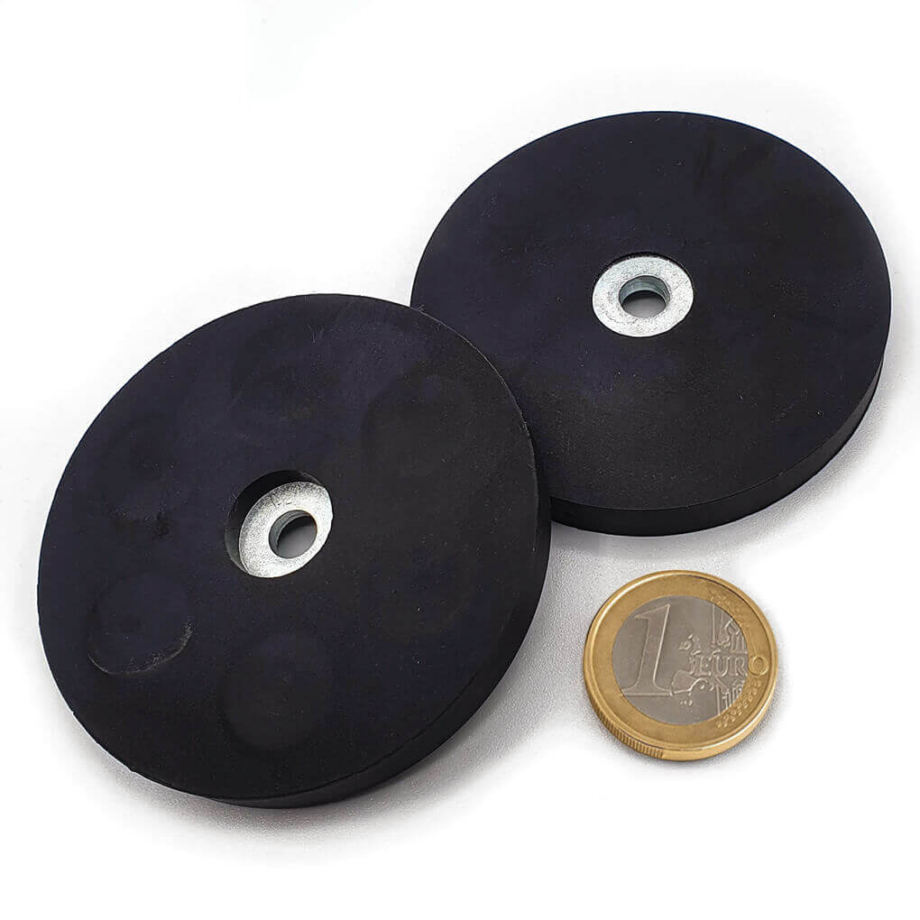 Plot antigliss Ø66mm avec trou cylindrique, puissance 20 kg 65 Plot antigliss Ø66mm avec trou cylindrique, puissance 20 kg
