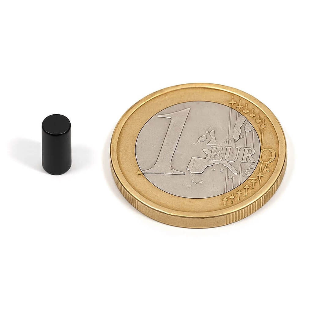 Aimant cylindrique Ø4 x 10mm époxy, magnétisation diamétrale 46 Aimant cylindrique Ø4 x 10mm époxy, magnétisation diamétrale