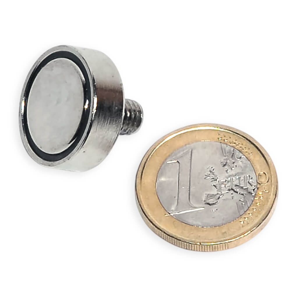 Aimant néodyme Ø 20mm avec tige filetée M6, puissance 12 kg 46 Aimant néodyme Ø 20mm avec tige filetée M6, puissance 12 kg