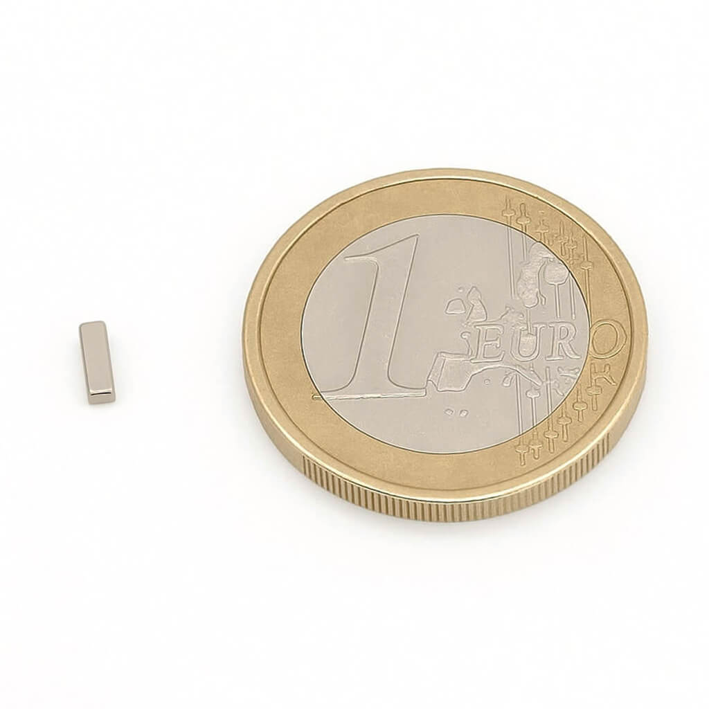 Aimant néodyme bloc 5x1,5x1mm, puissance 125gr 46 Aimant néodyme bloc 5x1,5x1mm, puissance 125gr