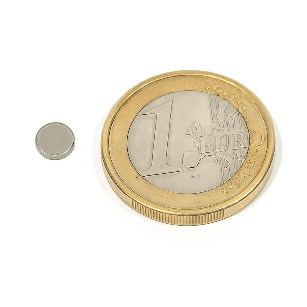 Aimant néodyme disque Ø 6x1mm, puissance 0.74kg 46 Aimant néodyme disque Ø 6x1mm, puissance 0.74kg