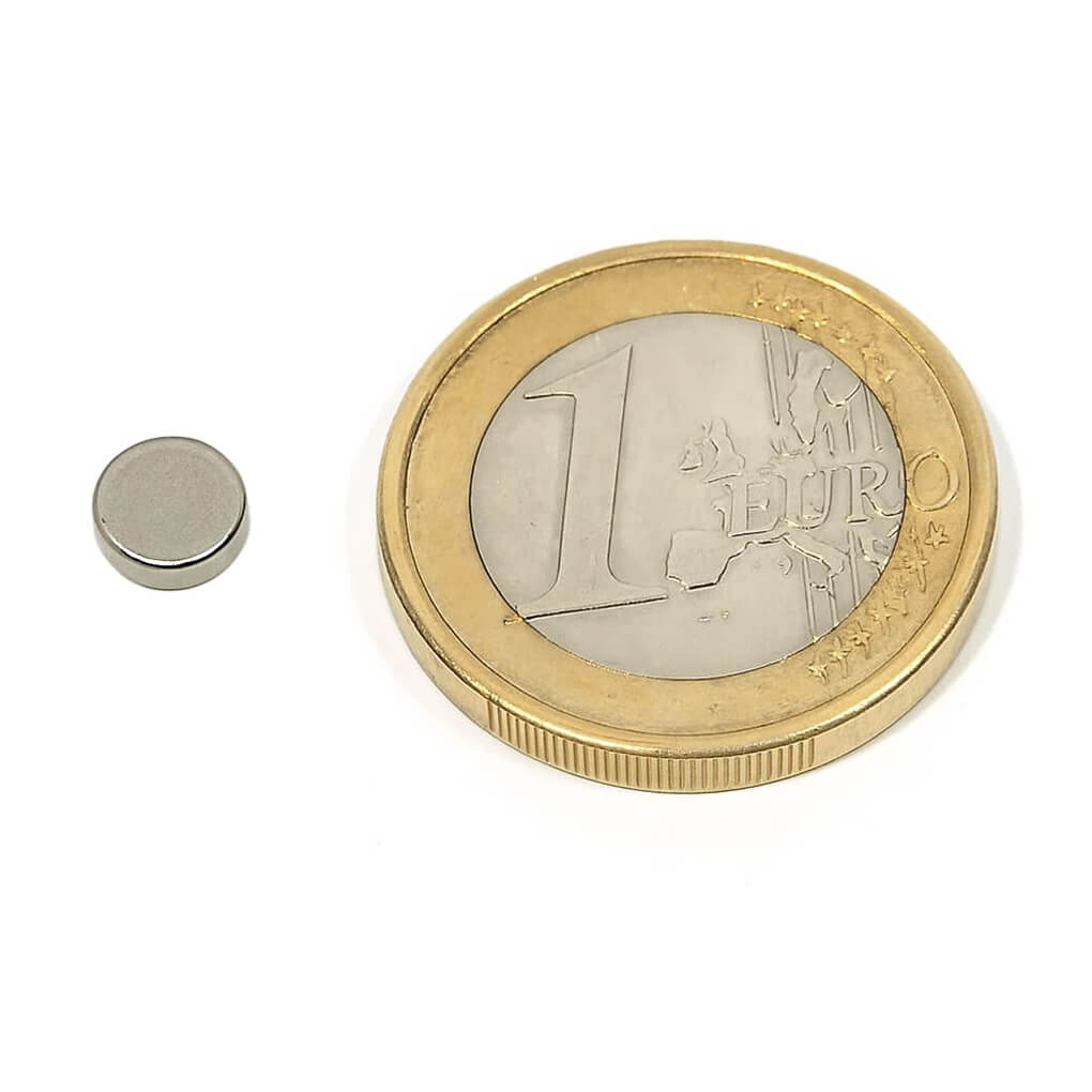 Aimant néodyme disque Ø 6x2mm, puissance 0.68kg 46 Aimant néodyme disque Ø 6x2mm, puissance 0.68kg