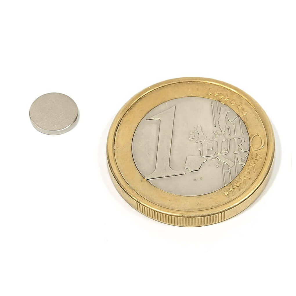 Aimant néodyme disque Ø 8x1mm, puissance 0.54kg 46 Aimant néodyme disque Ø 8x1mm, puissance 0.54kg