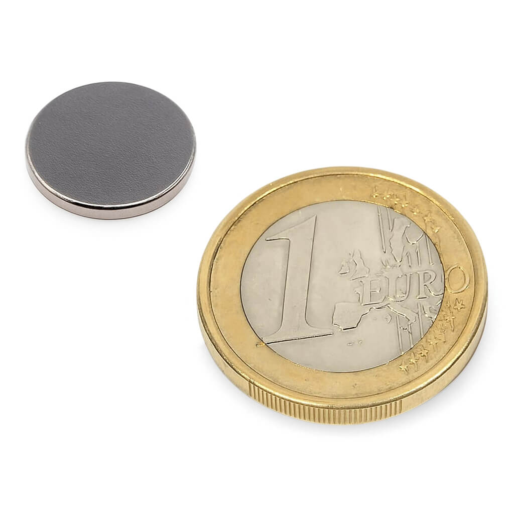 Aimant néodyme disque Ø 15x2mm, puissance 1.9kg 46 Aimant néodyme disque Ø 15x2mm, puissance 1.9kg