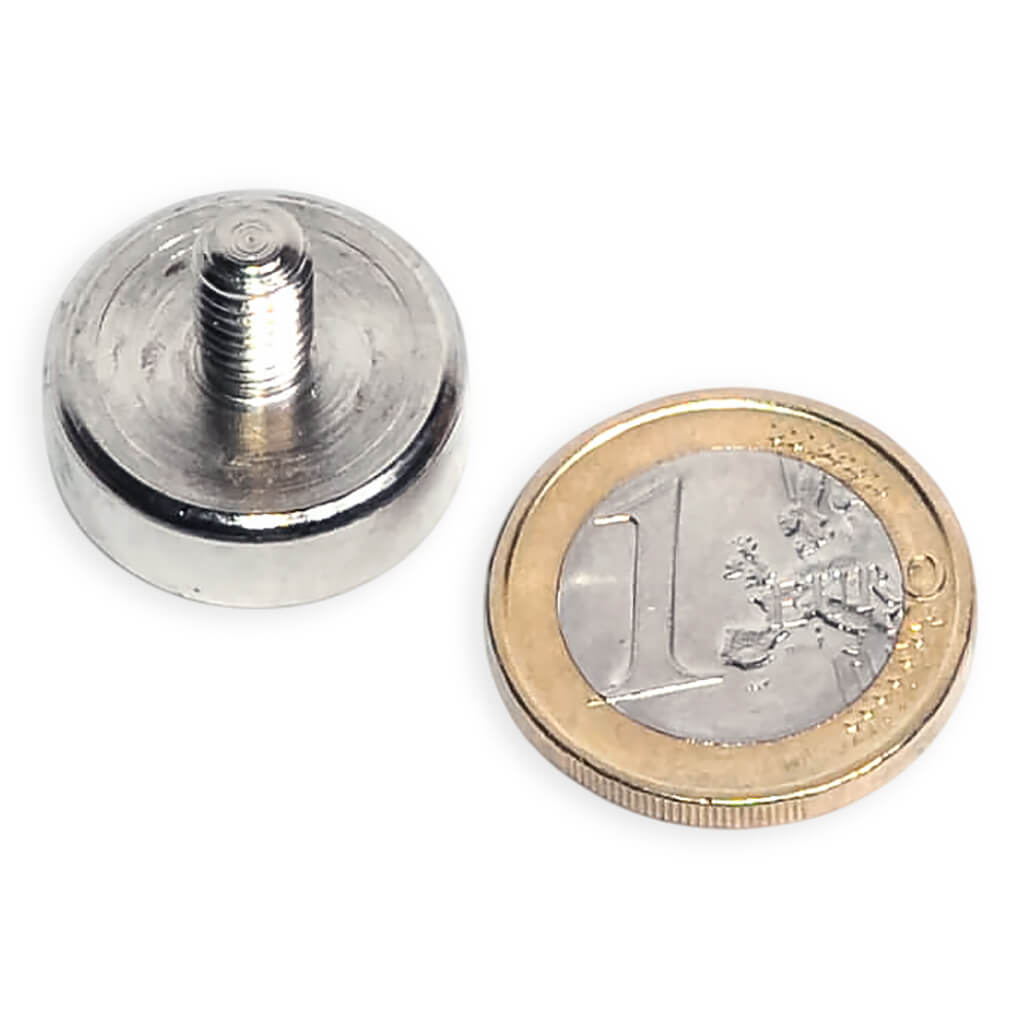 Aimant néodyme Ø 20mm avec tige filetée M6, puissance 12 kg 50 Aimant néodyme Ø 20mm avec tige filetée M6, puissance 12 kg – Image 5