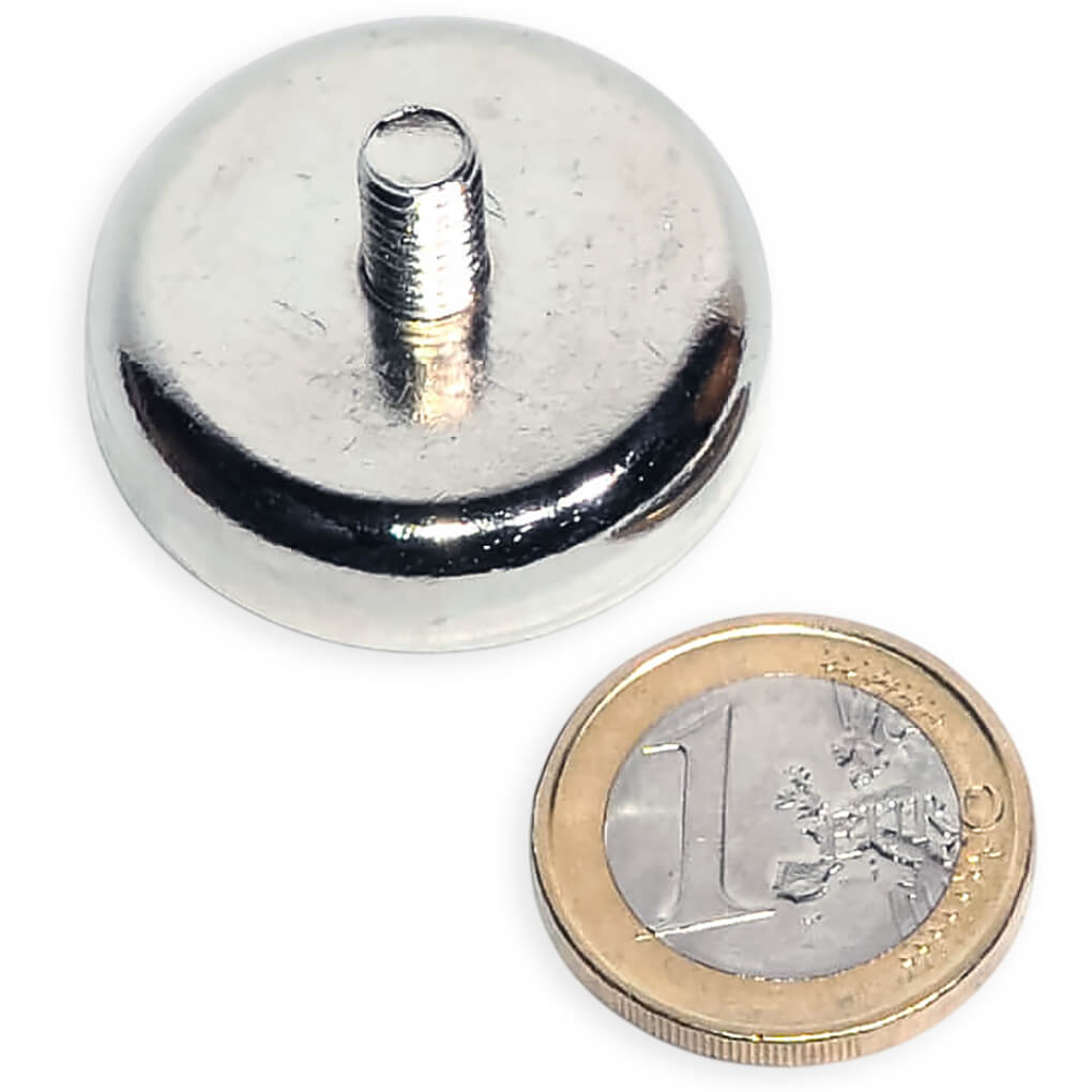 Aimant néodyme Ø 32mm avec tige filetée M6, puissance 34 kg 50 Aimant néodyme Ø 32mm avec tige filetée M6, puissance 34 kg – Image 5