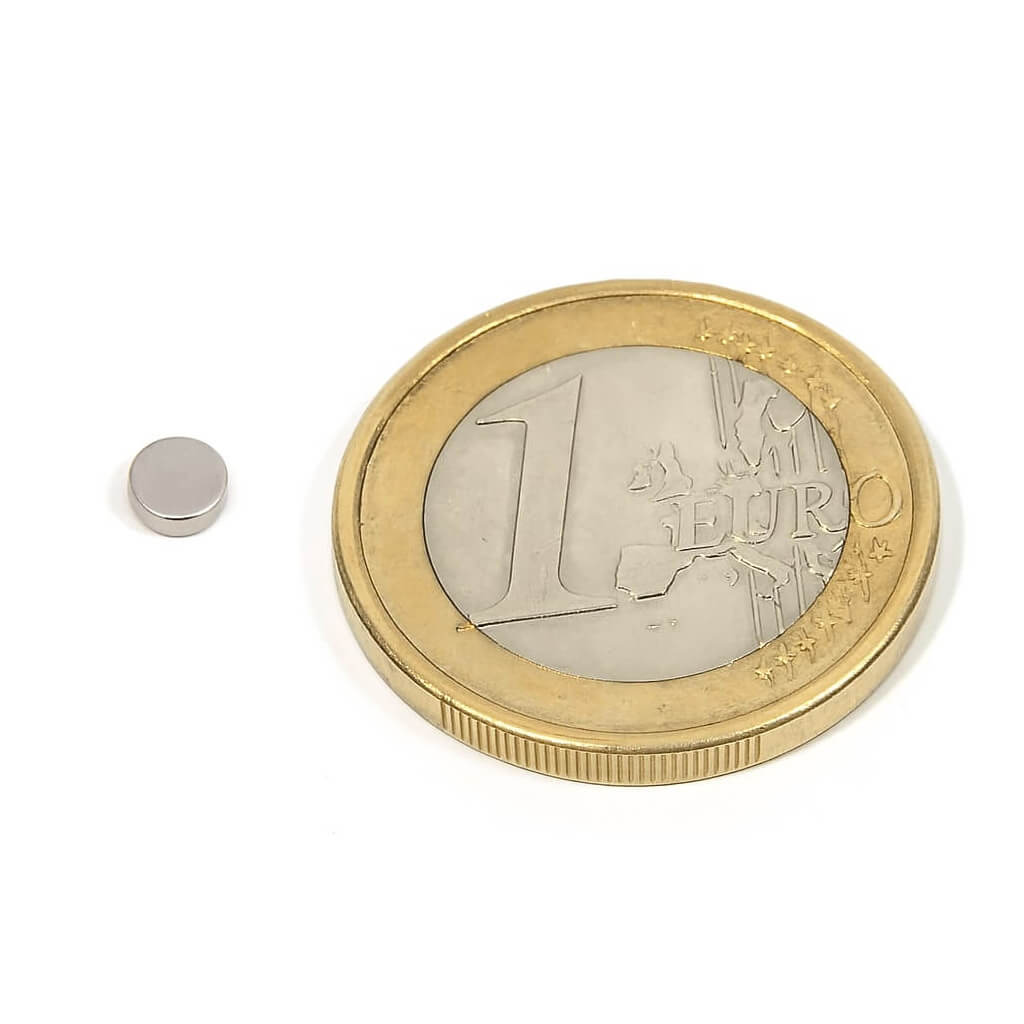 Aimant néodyme disque Ø 4x2mm, puissance 0.42kg 46 Aimant néodyme disque Ø 4x2mm, puissance 0.42kg