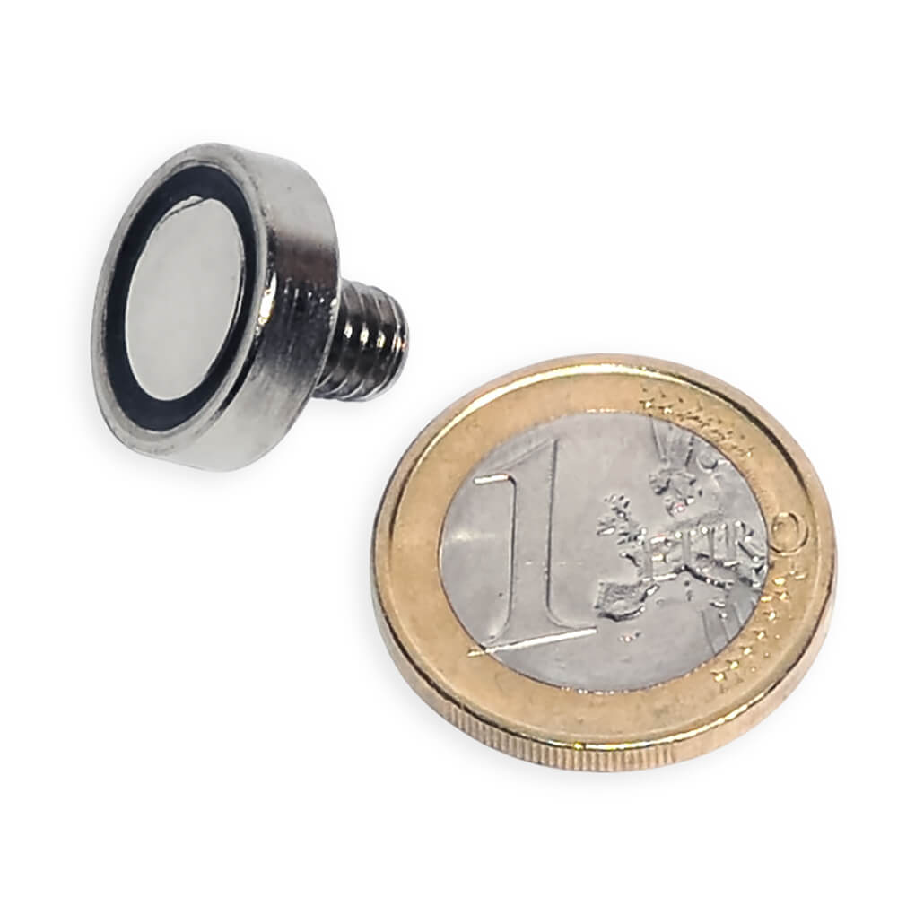 Aimant néodyme Ø 16mm avec tige filetée M6, puissance 8 kg 46 Aimant néodyme Ø 16mm avec tige filetée M6, puissance 8 kg