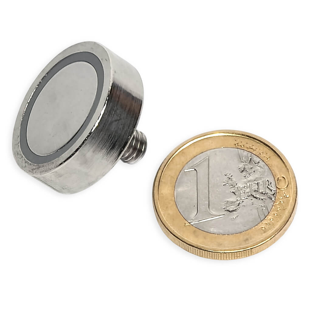 Aimant néodyme Ø 25mm avec tige filetée M6, puissance 23 kg 46 Aimant néodyme Ø 25mm avec tige filetée M6, puissance 23 kg
