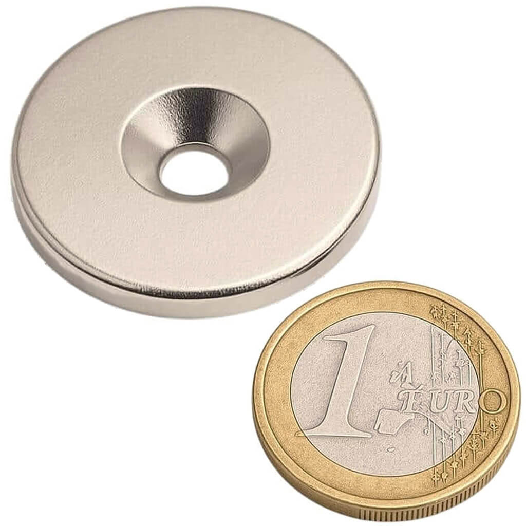 Aimant néodyme à visser ⌀34x4, puissance 10Kg 51 Aimant néodyme à visser ⌀34x4, puissance 10Kg