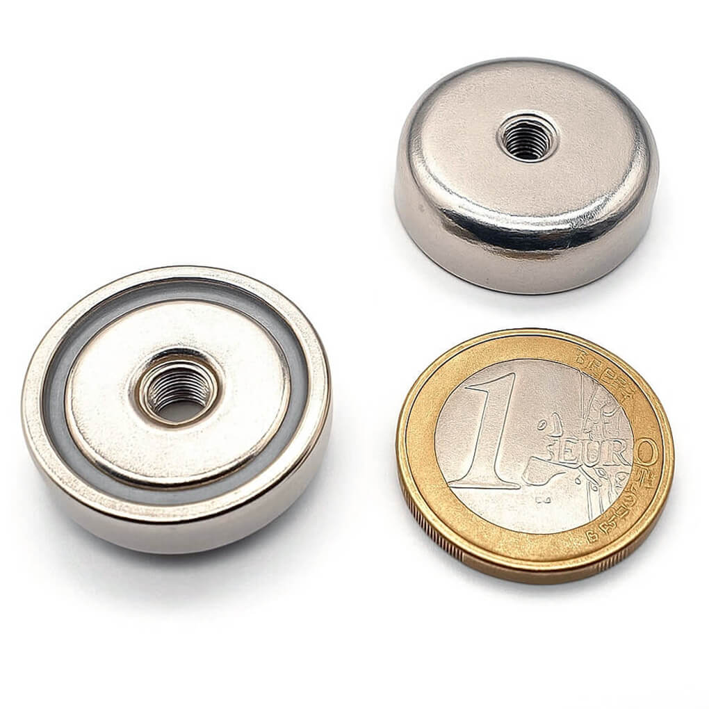 Aimant avec trou fileté Ø 25mm, puissance 17kg