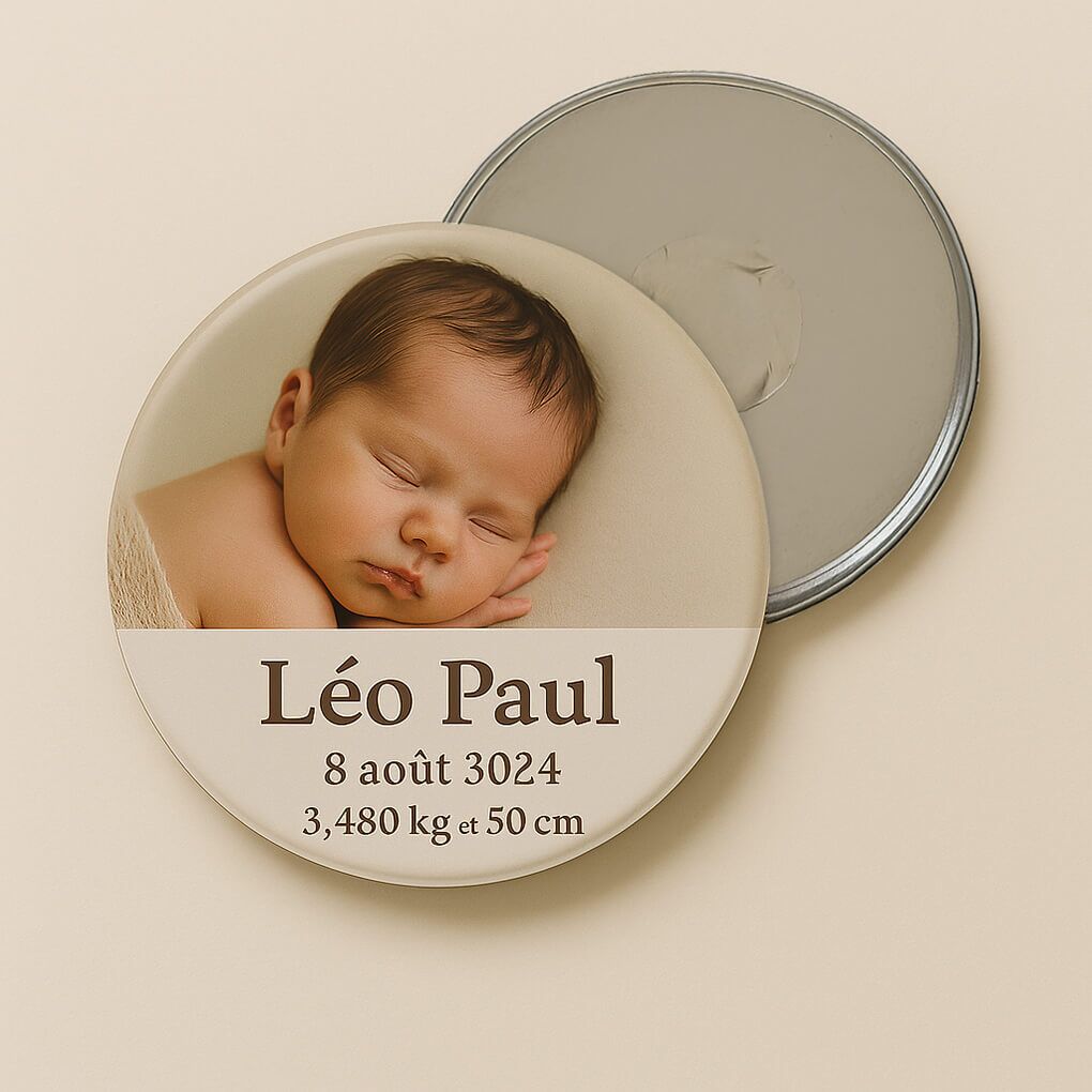 Faire-part aimanté badge 55 faire part aimanté badge naissance et mariage
