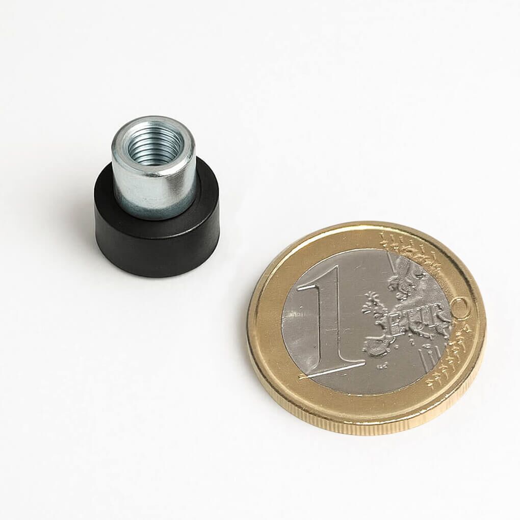 Plot antiglisse Ø12mm avec téton taraudé, puissance 1.3 kg 56 Plot antiglisse Ø12mm avec téton taraudé, puissance 1.3 kg