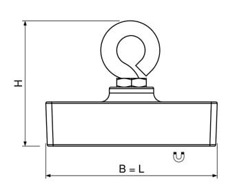 Aimant ferrite 58mm avec œillet 49 Aimant ferrite 58mm avec œillet – Image 4