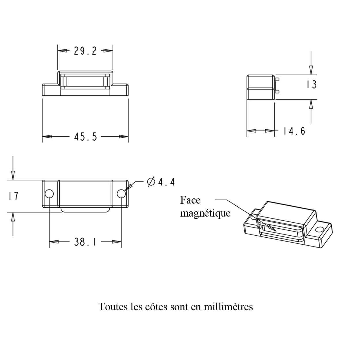 Loqueteau magnétique H2937, puissance 5 kg 48 Loqueteau magnétique H2937, puissance 5 kg – Image 3
