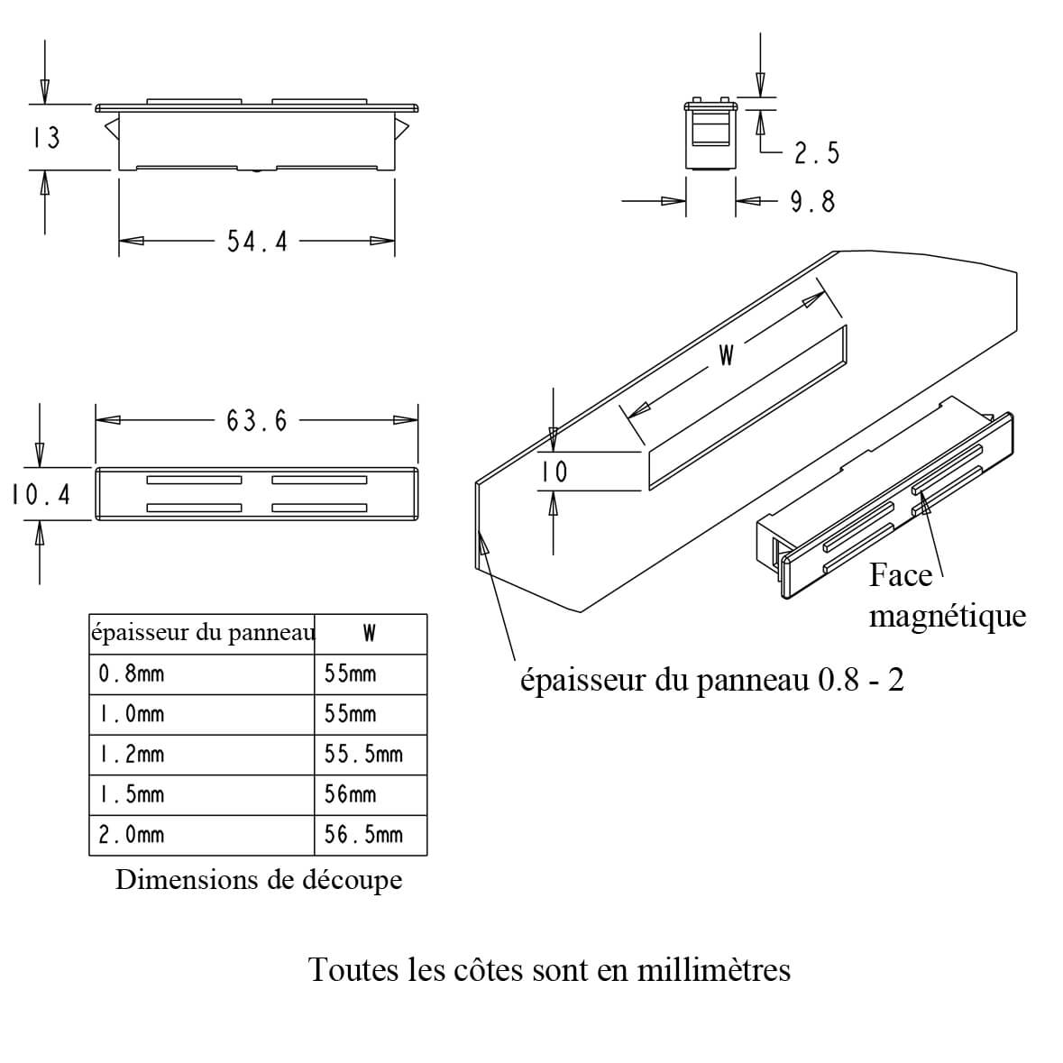 Loqueteau magnétique à encastrer H3040W, puissance 6 kg 48 Loqueteau magnétique à encastrer H3040W, puissance 6 kg – Image 3