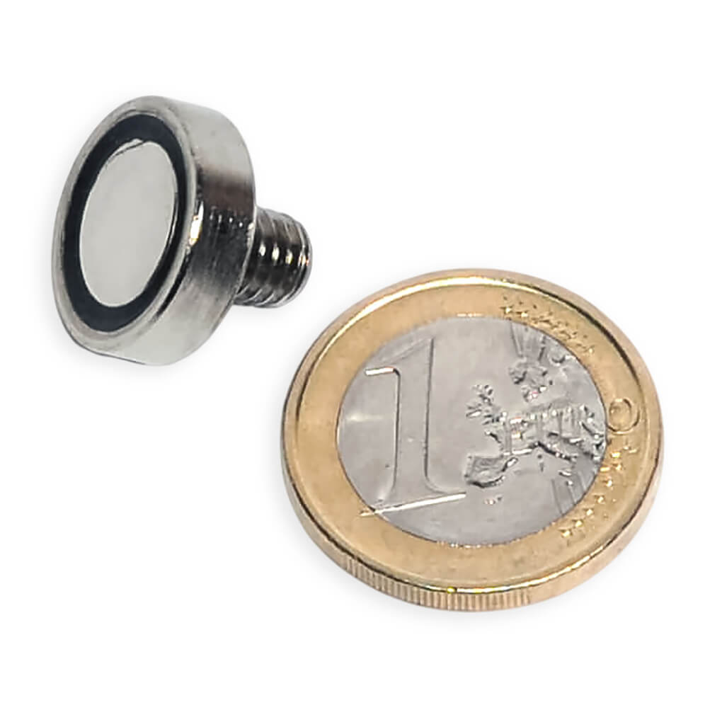 Aimant néodyme Ø 20mm avec tige filetée M4, puissance 12 kg 46 Aimant néodyme Ø 20mm avec tige filetée M4, puissance 12 kg