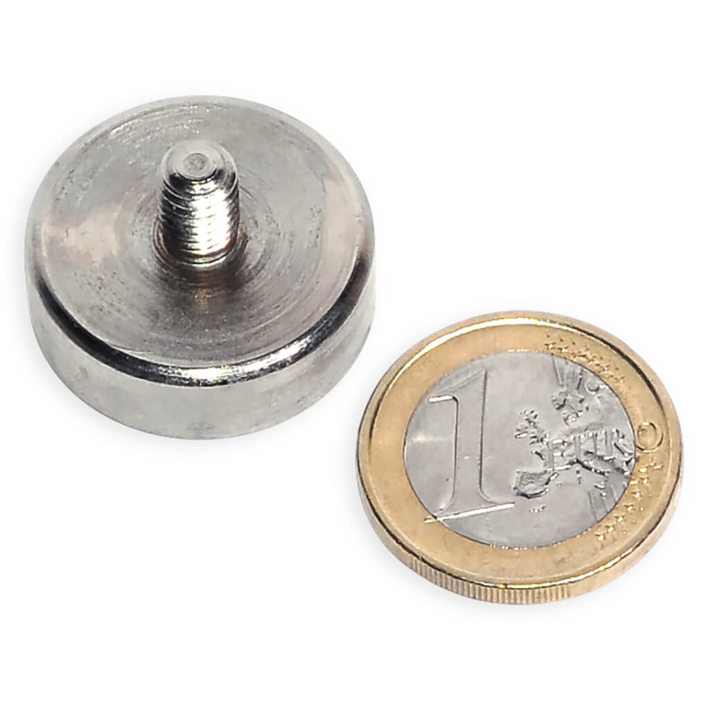 Aimant néodyme Ø 25mm avec tige filetée M6, puissance 23 kg 50 Aimant néodyme Ø 25mm avec tige filetée M6, puissance 23 kg – Image 5