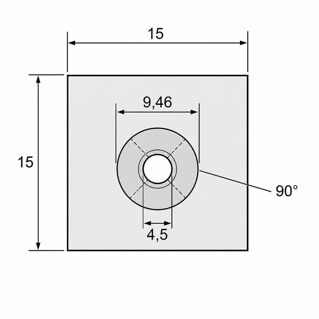 Aimant néodyme à visser 15x15x4, puissance 4Kg 50 Aimant néodyme à visser 15x15x4, puissance 4Kg – Image 5