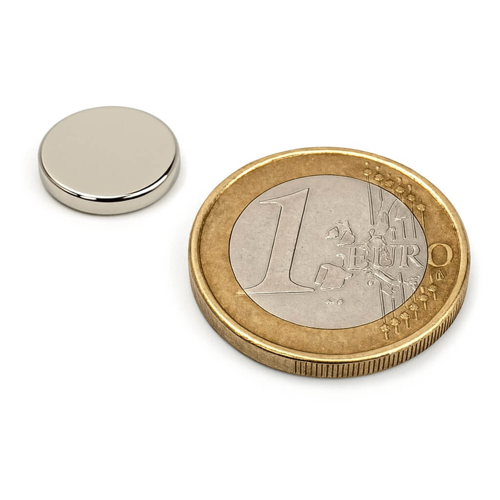 Aimant néodyme disque Ø12 x 2mm, puissance 1.70kg 55 Aimant néodyme disque Ø12 x 2mm, puissance 1.70kg