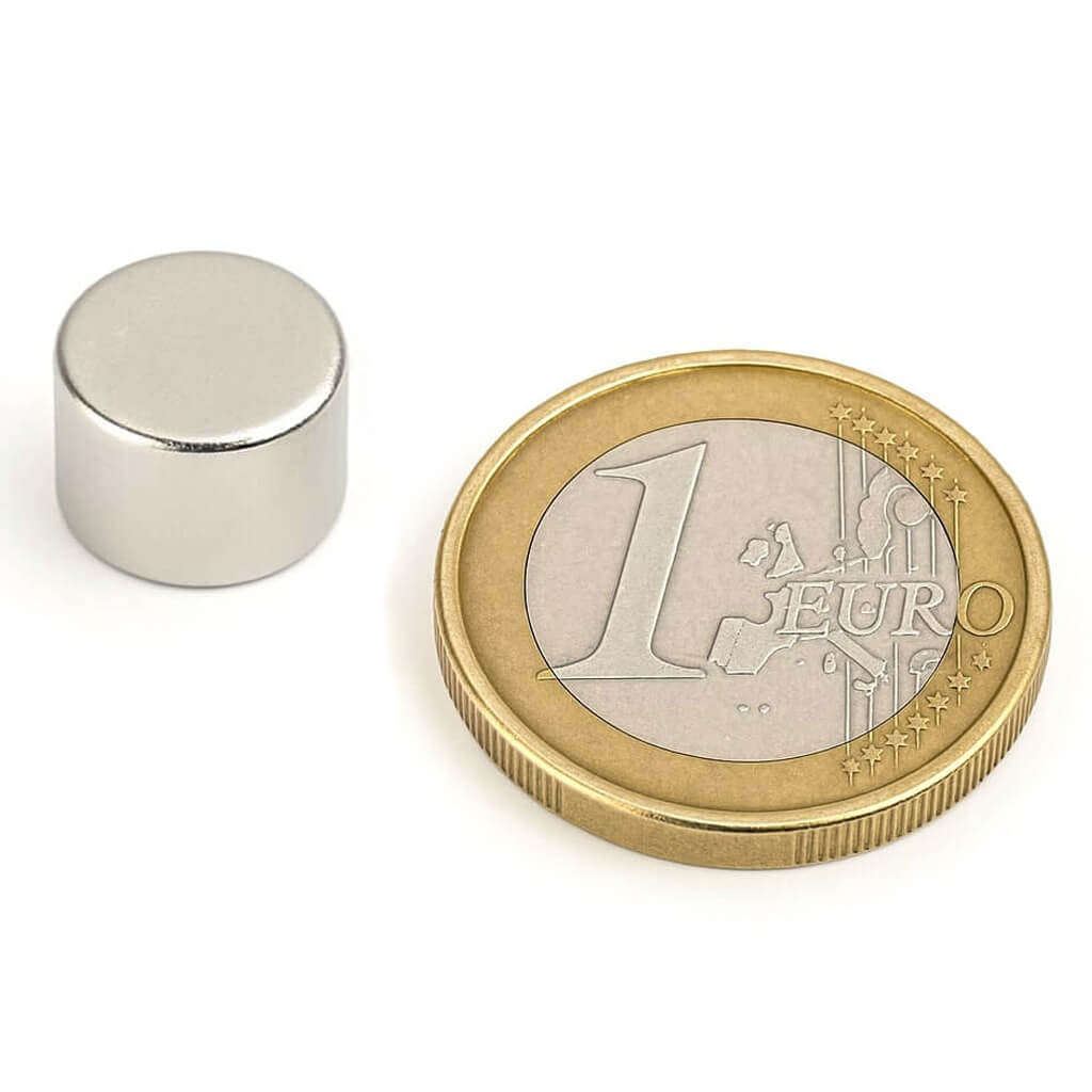 Aimant néodyme disque Ø12 x 8mm, puissance 4.80kg 58 Aimant néodyme disque Ø12 x 8mm, puissance 4.80kg