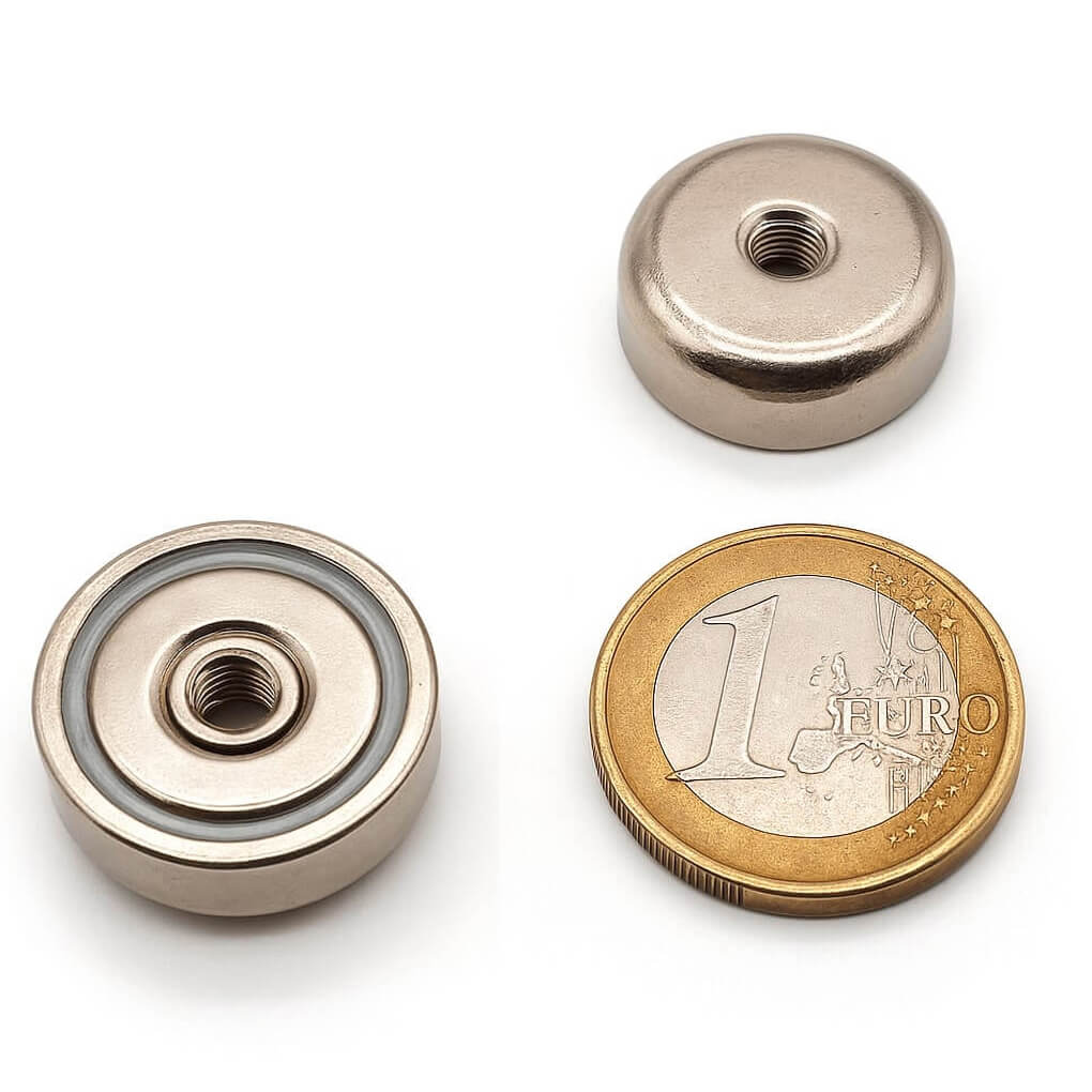 Aimant avec trou fileté Ø 20mm, puissance 8kg 47 Aimant avec trou fileté Ø 20mm, puissance 8kg